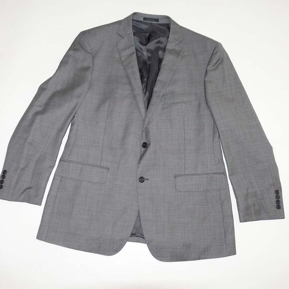 Tallia Men's Suit Jacket Size 44 Regular Gray 100% Wool 2 Button Blazer Coat 44R - Picture 1 of 8